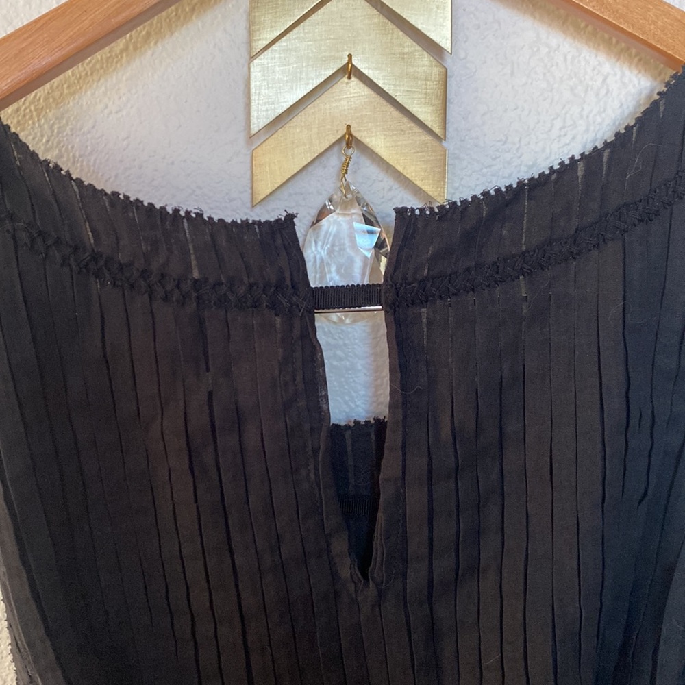 Anthropologie black sleeveless blouse
